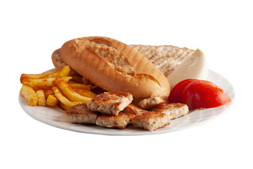 chicken grilled menu with fried potatoes