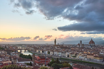 view of city of florence with ponte vecchio