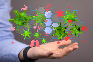 Coronavirus or Flu virus - Microbiology And Virology Concept.