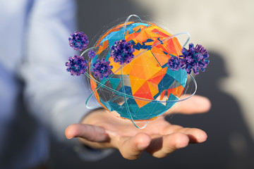 COVID-19 Business Finance Crisis Concept. Coronavirus Danger Pandemic. Global stress of world .
