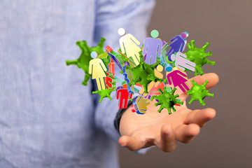 Virus Covid 19-NCP. nCoV denoted