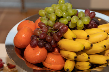 fresh fruits on  buffet table.