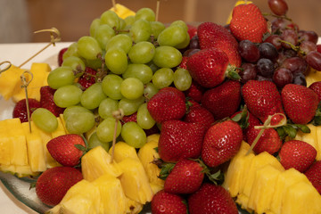 fresh fruits on  buffet table.