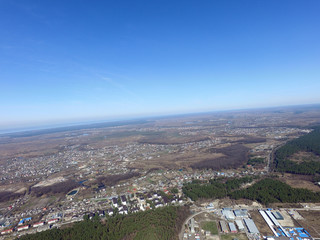 Aerial view of the saburb landscape (drone image).Near Kiev,Ukraine