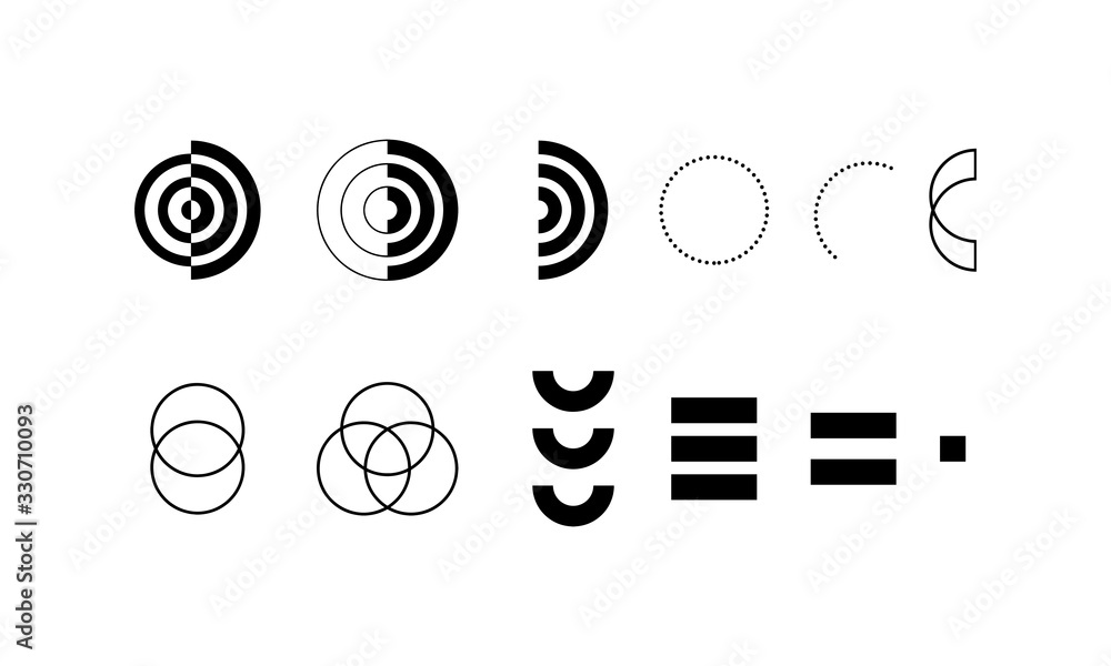 Poster set of circle designs for icons and symbols. vector circles for trendy and future design elements