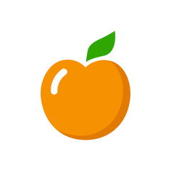 Vector orange apple icon on white background