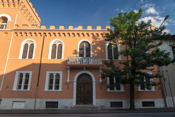 Fototapeta na wymiar Fabriano, Marches, Italy: historic building