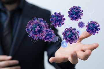 contagious coronavirus pandemic, dangerous virus outbreak 3d.
