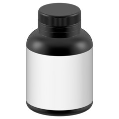 Realistic 3D Bottle Mock Up Template on White Background.3D Rendering 