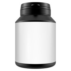 Realistic 3D Bottle Mock Up Template on White Background.3D Rendering 