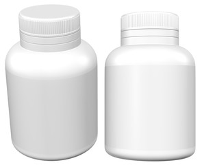 Realistic 3D Bottle Mock Up Template on White Background.3D Rendering 