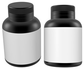Realistic 3D Bottle Mock Up Template on White Background.3D Rendering 