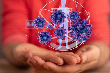 flu virus attack digital 3d