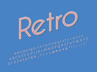 Stylish trendy logotype Retro Bar. 3D colorful Font