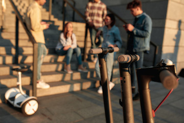 Get Out and Start Riding. Electric scooters in city