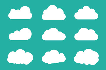 Clouds icon set flat style
