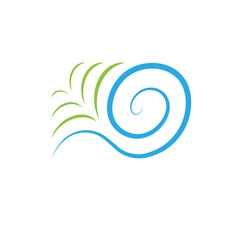 Wave looking like a tropic shell. Digital art. Colorful vector illustration on white background can be used in greeting cards, posters, flyers, banners, logos, branding etc. EPS10