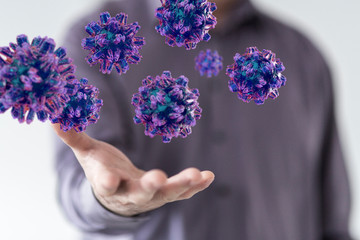 flu virus attack digital 3d  epidemic.