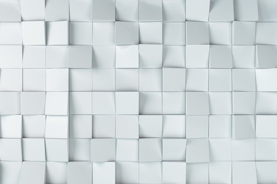 Creative abstract white cubic textured.