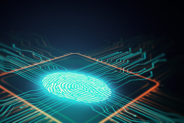 Digital screen with microchip and fingerprint