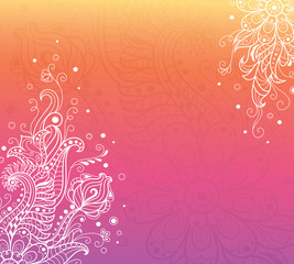 Floral pattern on the colorful background. 