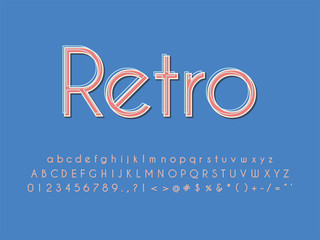 Stylish trendy logotype Retro Bar. 3D colorful Font