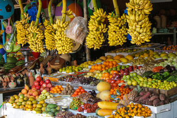 fruits and vegetables at the market