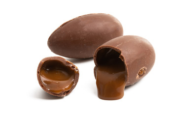 chocolate eggs isolated