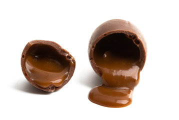 chocolate eggs isolated