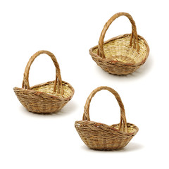 empty basket on white background 