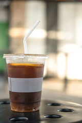 Iced Americano or espresso concoctions with orange juice
