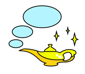 Magic lamp on a white background. Symbol. Vector illustration.