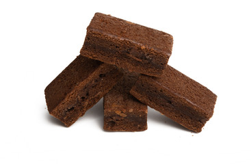 brownie chocolate cake isolated