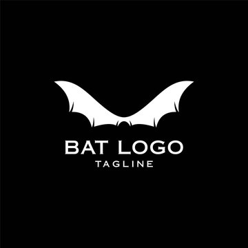 Bat icon logo design illustration on black background