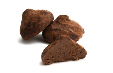 chocolate truffles isolated