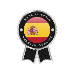 Made in Spain Round silver Emblem Badge Labels