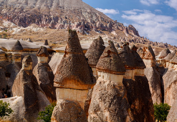 Cappadocia, Turkey. Scenic view of the pillars of weathering in the Valley of the monks (Pashabag)