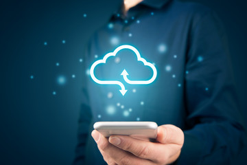 Cloud computing on smart phone concept