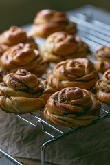 Cinnamon Buns on a cooling rack