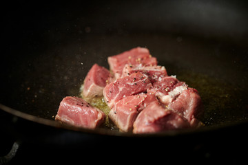 meat in a pan