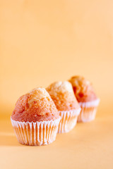 HOME CUPCAKES ON YELLOW BACKGROUND