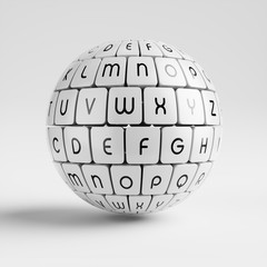Keyboard sphere with letters