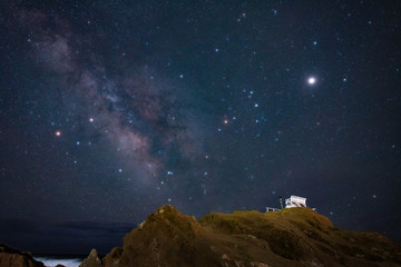 海と星と白いベンチ