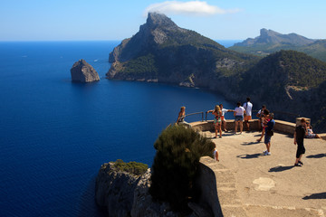 Cabo Formentor, Majorca / Spain - August 25, 2016: View and landscape from Cabo Formentor and...