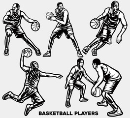 Basketball player bold style flat vector illustration for banner