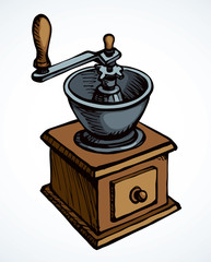 Coffee grinder. Vector drawing icon