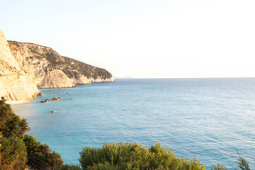 A photo from a famous beach Porto Katsiki in Greece on the Ionian island of Lefkada. 