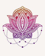 Abstract lotus mandala floral pattern style-vector