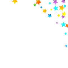 Rainbow Festive Confetti. Carnival Star Falling.