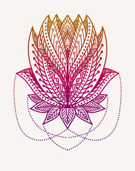 Abstract lotus mandala floral pattern style-vector
